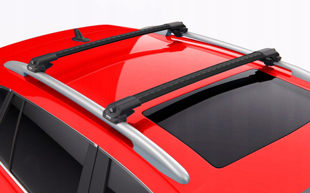 Turtle Air 1 BLACK 90/86 - aerodynamiczny aluminiowy bagażnik dachowy na relingi tradycyjne